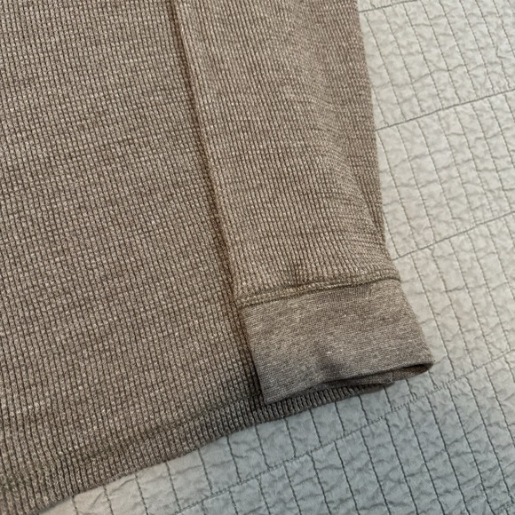 Lee Thermal Waffle Knit Shirt Men Large Brown Base Layer Y2K Long Sleeve Outdoor - Picture 4 of 10